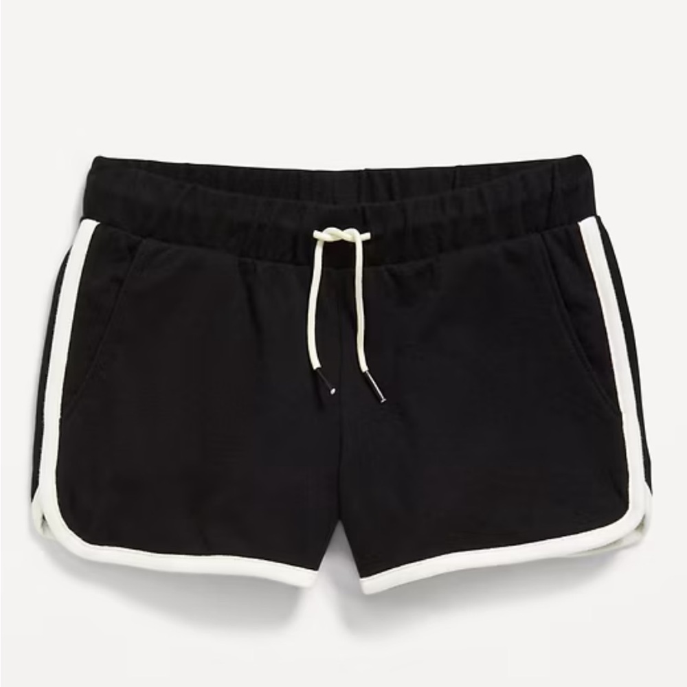Old Navy Girls Black Dolphin Shorts Size 8 M White Trim